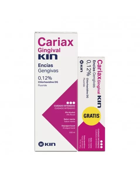 CARIAX GING. MOUTHWASH 500 ML +TOOTHPASTE 75ml FOR FREE