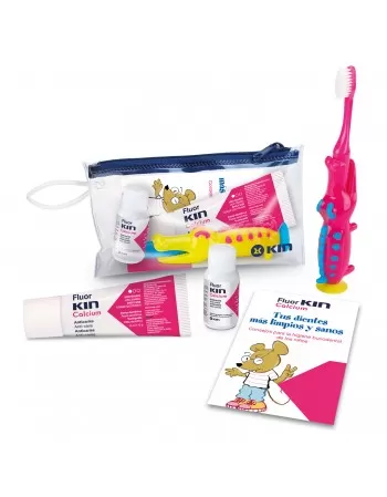 KIN FLUORKIN CALCIUM CHILDREN'S TRAVEL TOOTHBRUSH