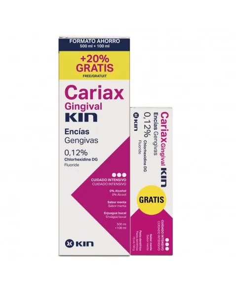 CARIAX GING. MOUTHWASH 500+100+TOOTHPASTE 75 FOR FREE
